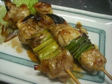 Negima (green onion pieces and chicken)