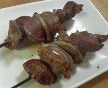 Grilled gizzard skewer