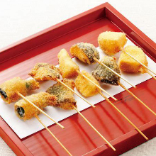 Assorted fried cutlet skewers, 5 kinds