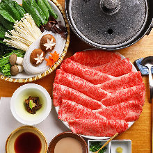 Wagyu beef shabu-shabu with vegetables