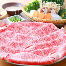 Wagyu beef shabu-shabu with vegetables