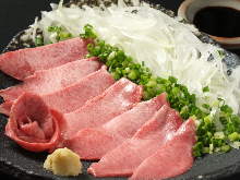 Beef tongue sashimi