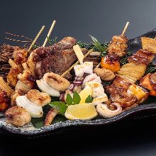 Assorted grilled skewers