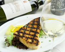 Herb-crusted grilled whitefish