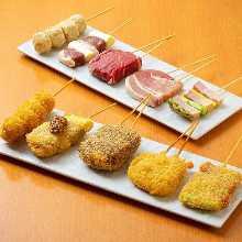 Assorted fried cutlet skewers, 5 kinds