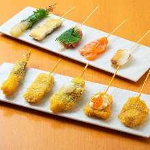 Assorted fried cutlet skewers, 5 kinds