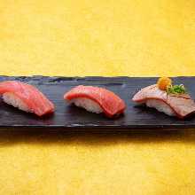Assorted nigiri sushi, 3 kinds