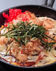 Tonpei-yaki (stir-fried cabbage and meat topped with egg)