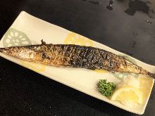 Salted and grilled saury