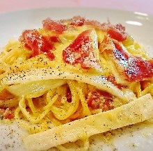 Asparagus carbonara