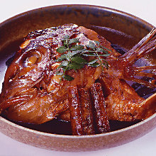 Simmered bony parts of seabream