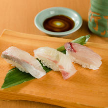 Assorted nigiri sushi, 3 kinds Assorted nigiri sushi, 3 kinds