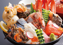 Seasonal seafood rice bowl