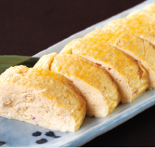 Japanese-style rolled omelet with crab