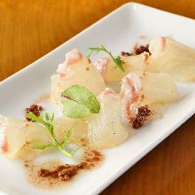 Carpaccio prepared with fresh fish of the day