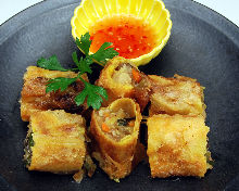 Spring rolls of layer egg