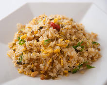 Fried rice with fish paste and pickles