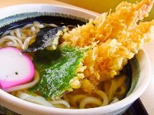 Wheat noodles with tempura