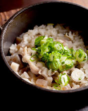 Chicken kamameshi (pot rice)