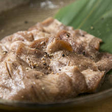 Seared beef tongue