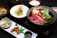 Wagyu beef sukiyaki set meal