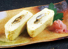 Wrapped omelet with eel