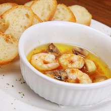 Garlic simmered in oil
