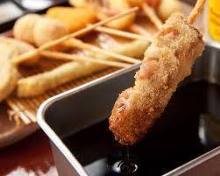 Assorted fried skewers