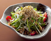 Baby sardine and mizuna salad