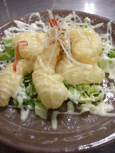 Stir-fried shrimp with mayonnaise