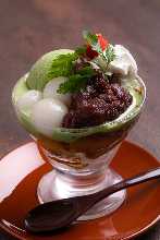 Shiratama (rice flour dumpling) parfait