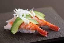 Shrimp and avocado