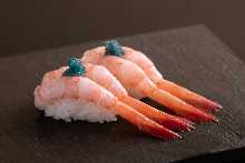 Ama ebi (pink shrimp)