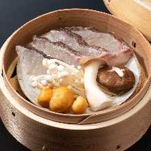 Steamed seasonal fish