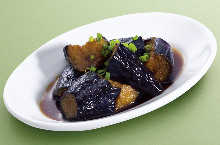 Deep-fried eggplant in broth