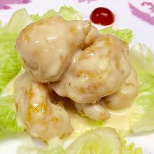 Stir-fried shrimp with mayonnaise