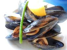 Mussels steamed in wine