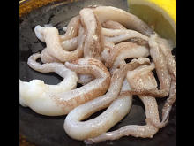 Grilled squid tentacles