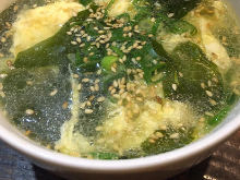 Wakame seaweed egg drop soup