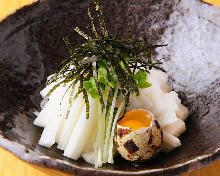 Japanese yam cut into strips