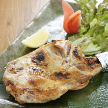 Salted and grilled locally raised chicken