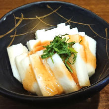 Japanese yam cut into strips