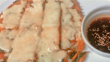 Kimchi and cheese pajeon