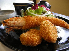 Fried food assortment