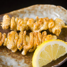 Chicken skin skewer