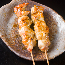 Assorted grilled chicken skewers