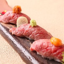 Wagyu beef nigiri sushi