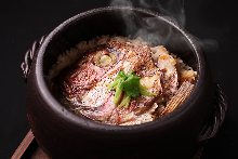 Minced sea bream and rice