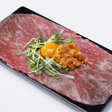 Wagyu beef and fresh sea urchin carpaccio