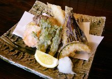 Anago (conger eel) and vegetable tempura